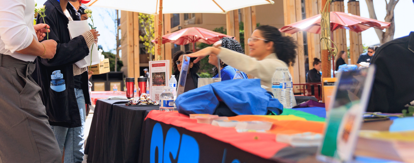 Students at a fair. 