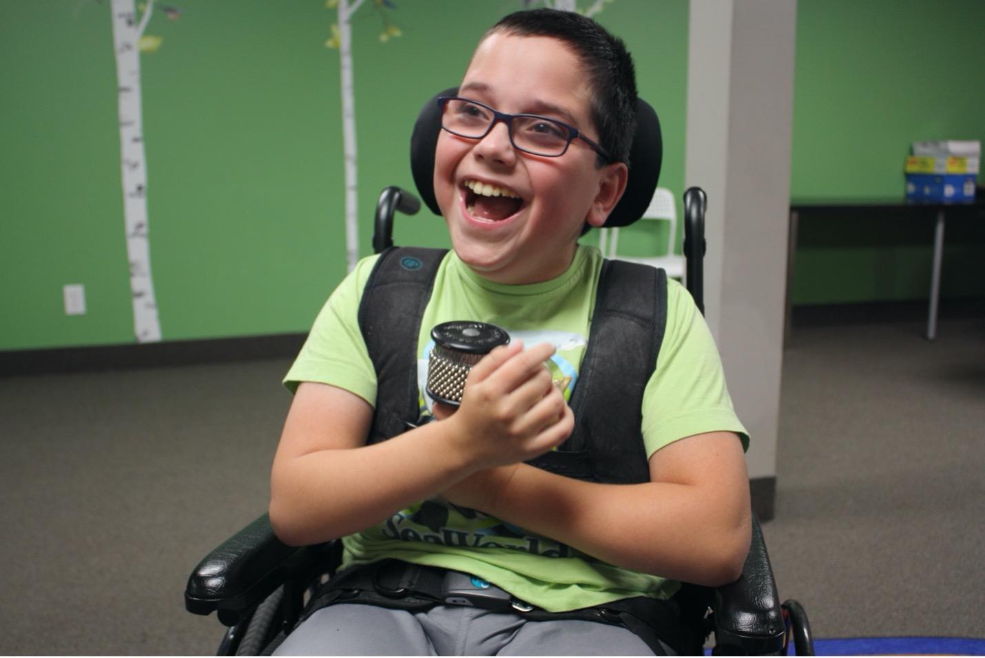 A boy of Lotus Centre for Special Music Education