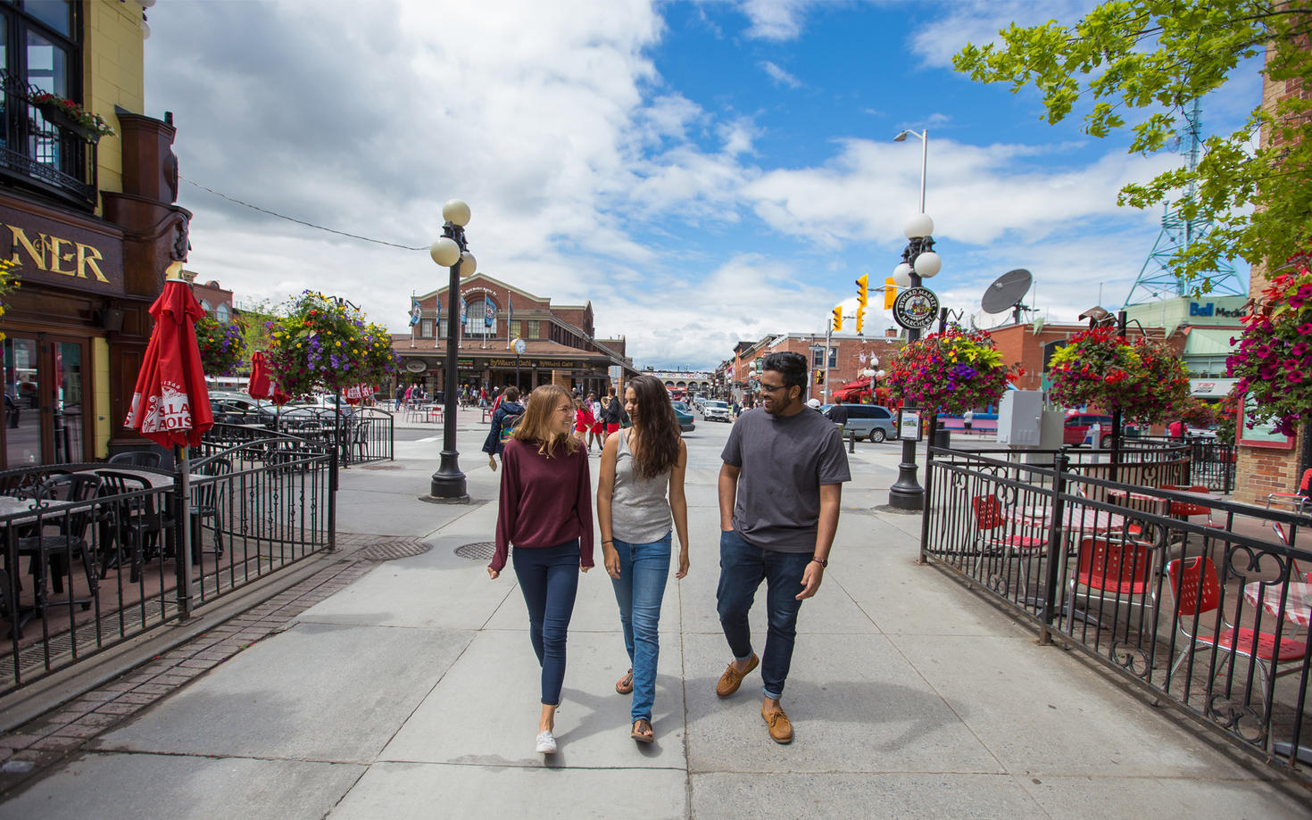 students walking