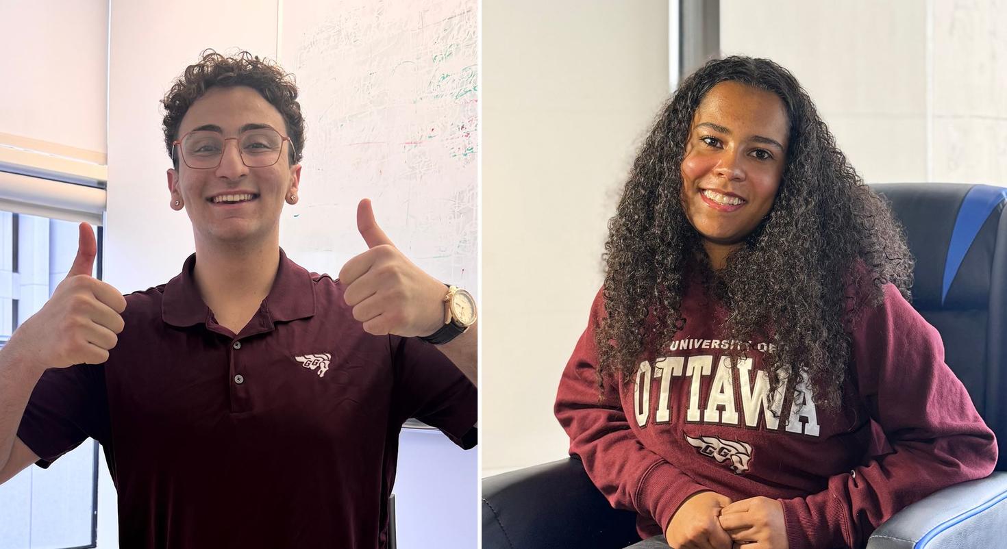 University of Ottawa residence community advisors Amro Amster and Clélia Tombelle.