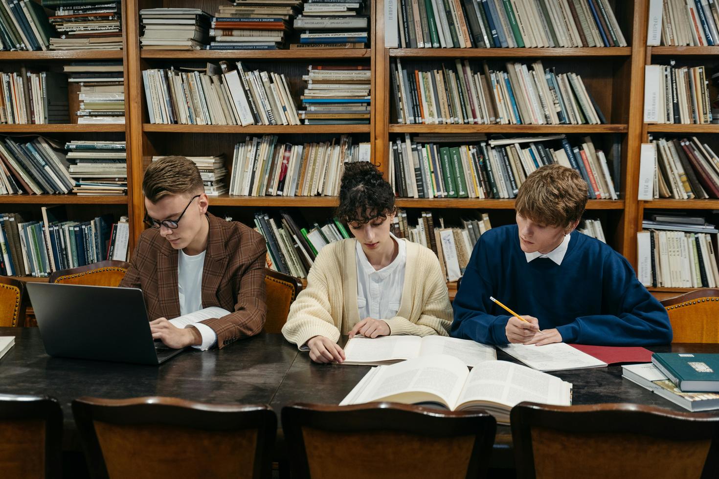 students studying