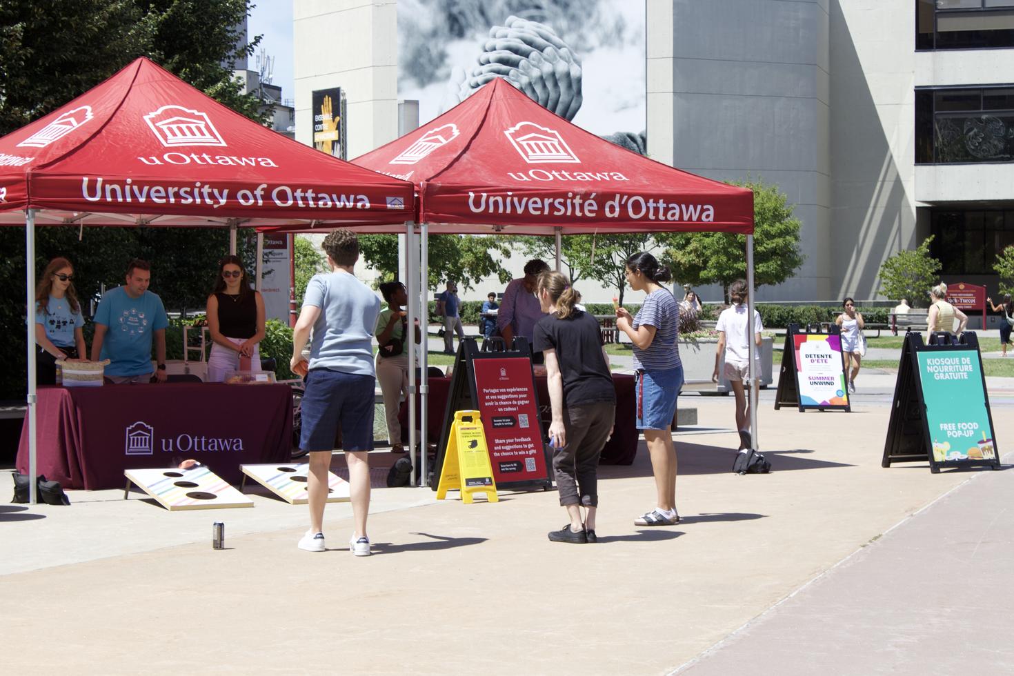 Students enjoying outdoor campus event