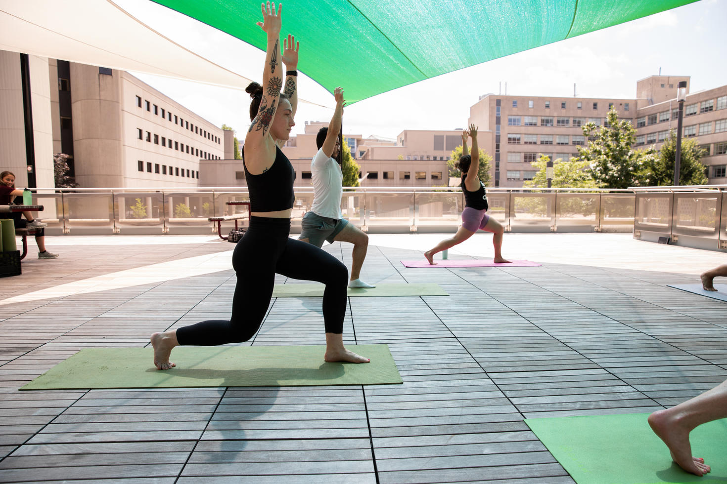 Outdoor pilates class