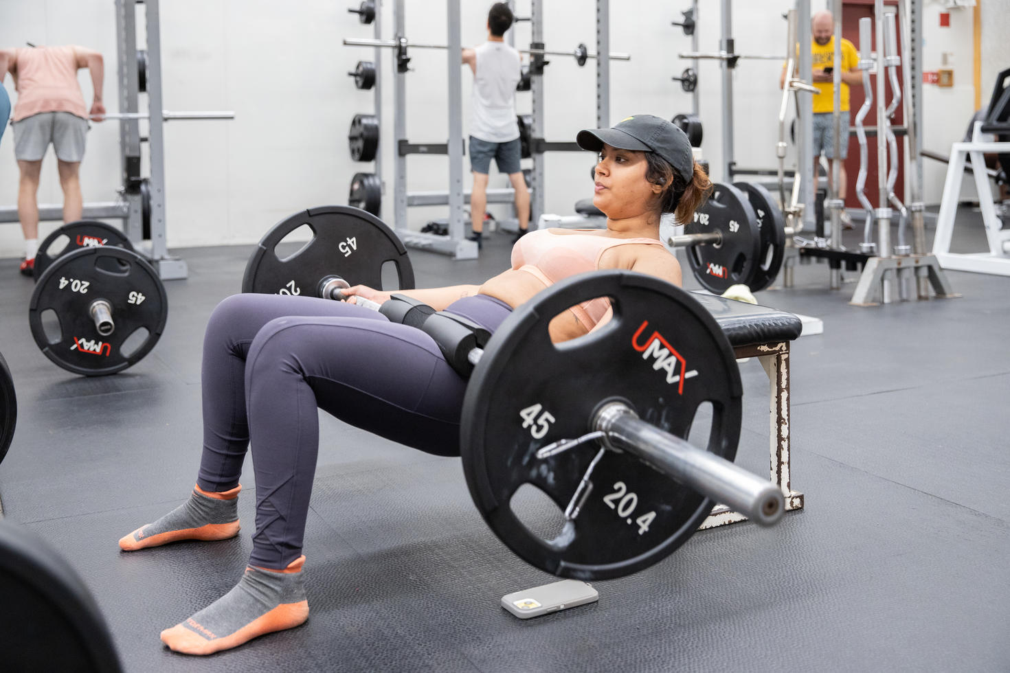Student training in gym