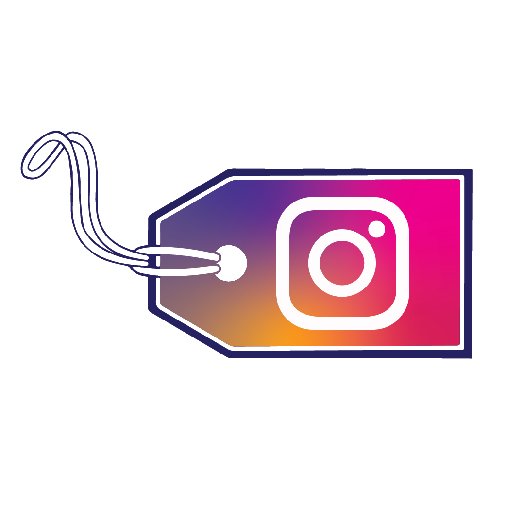 The Instragam logo nestled inside the Free Store logo