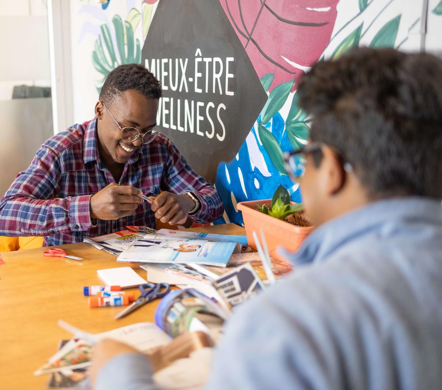 Students in Wellness Lounge