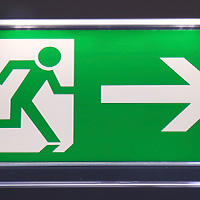 green exit sign