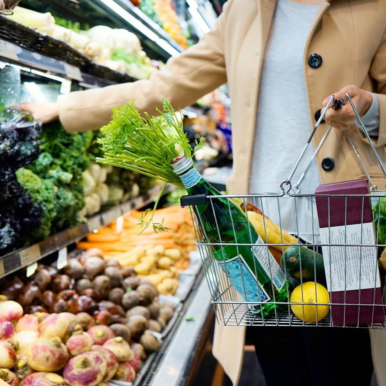 A person grocery shopping