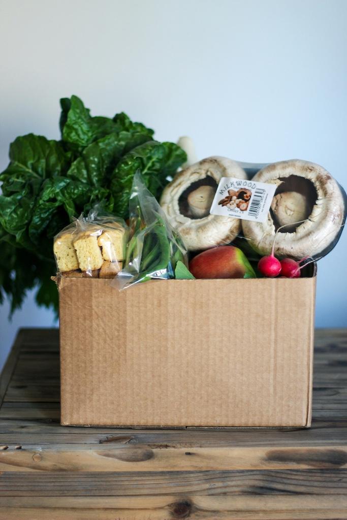 Box of fresh vegetables