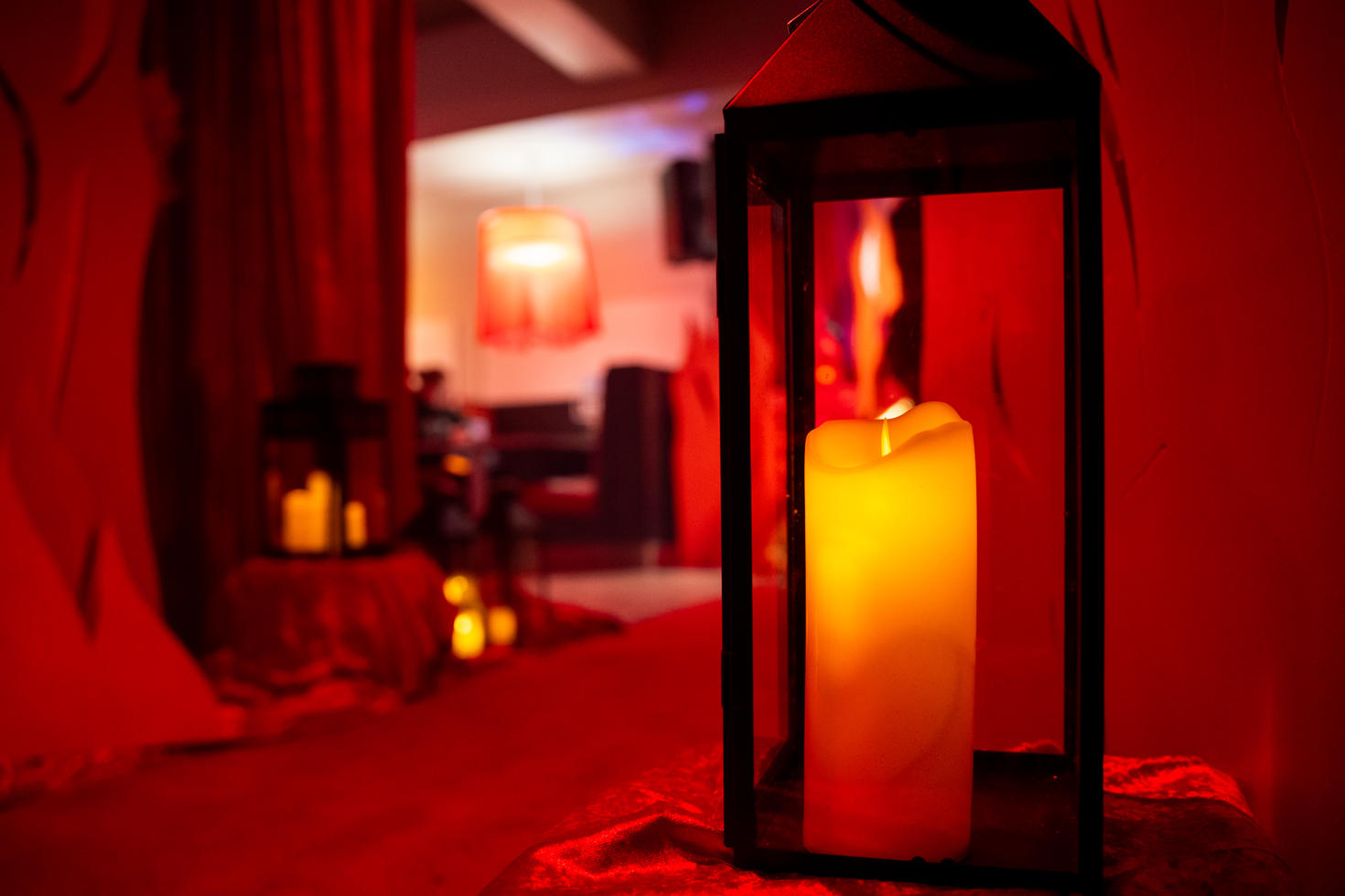 Lit candle 
