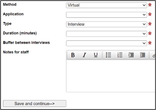 Image of the COOP Nav - Interview parameters tab