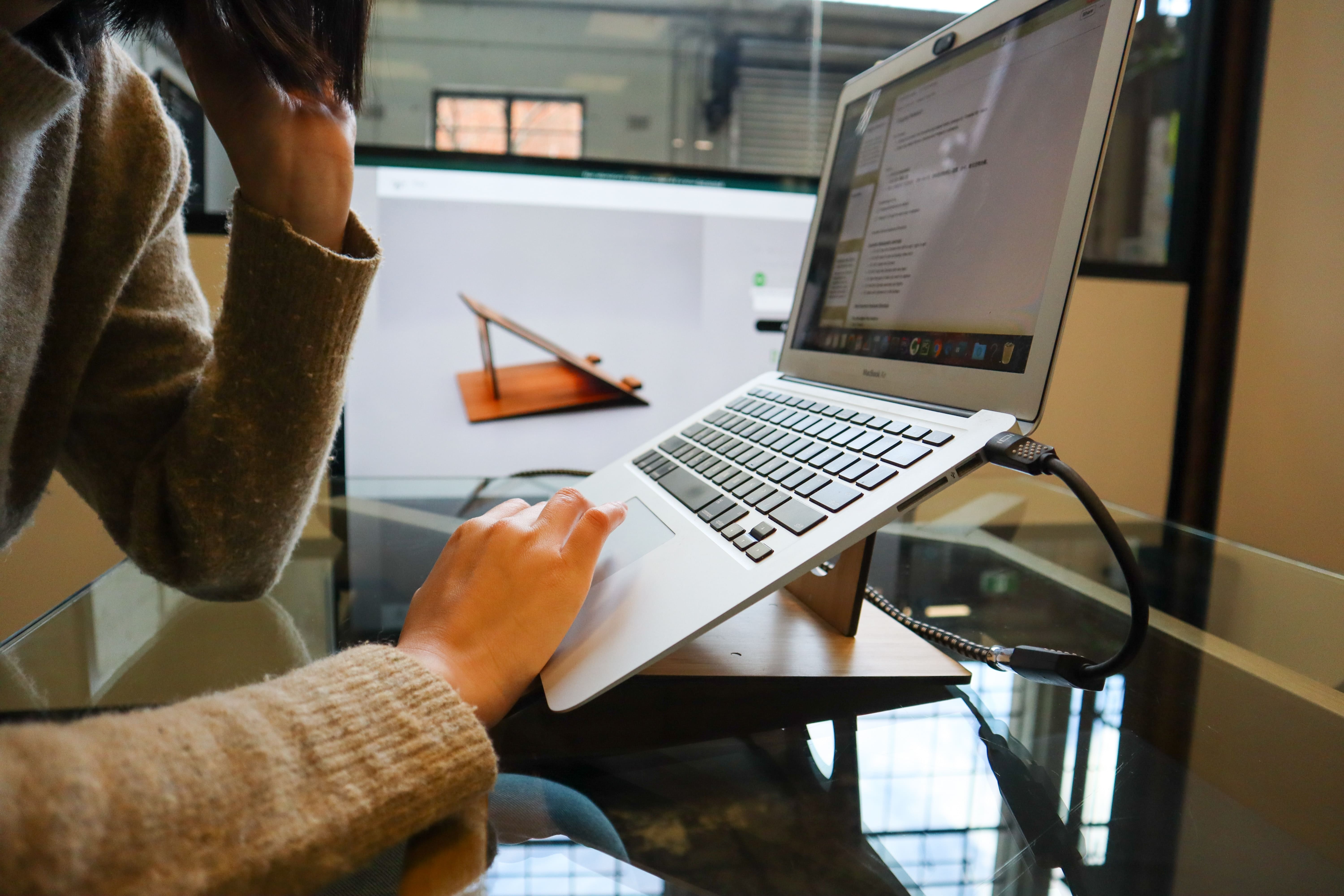 student with a laptop