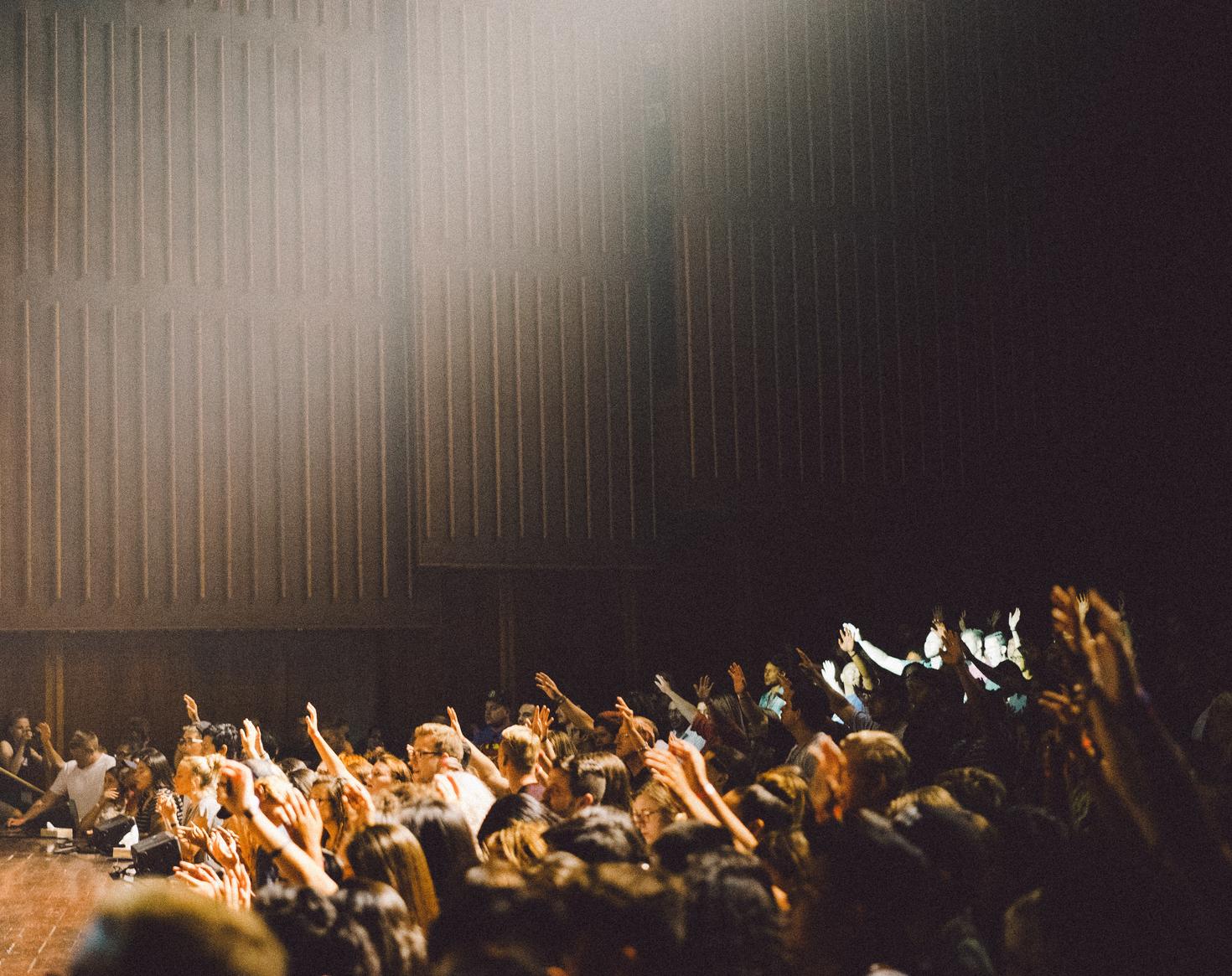 Crowd in auditorium