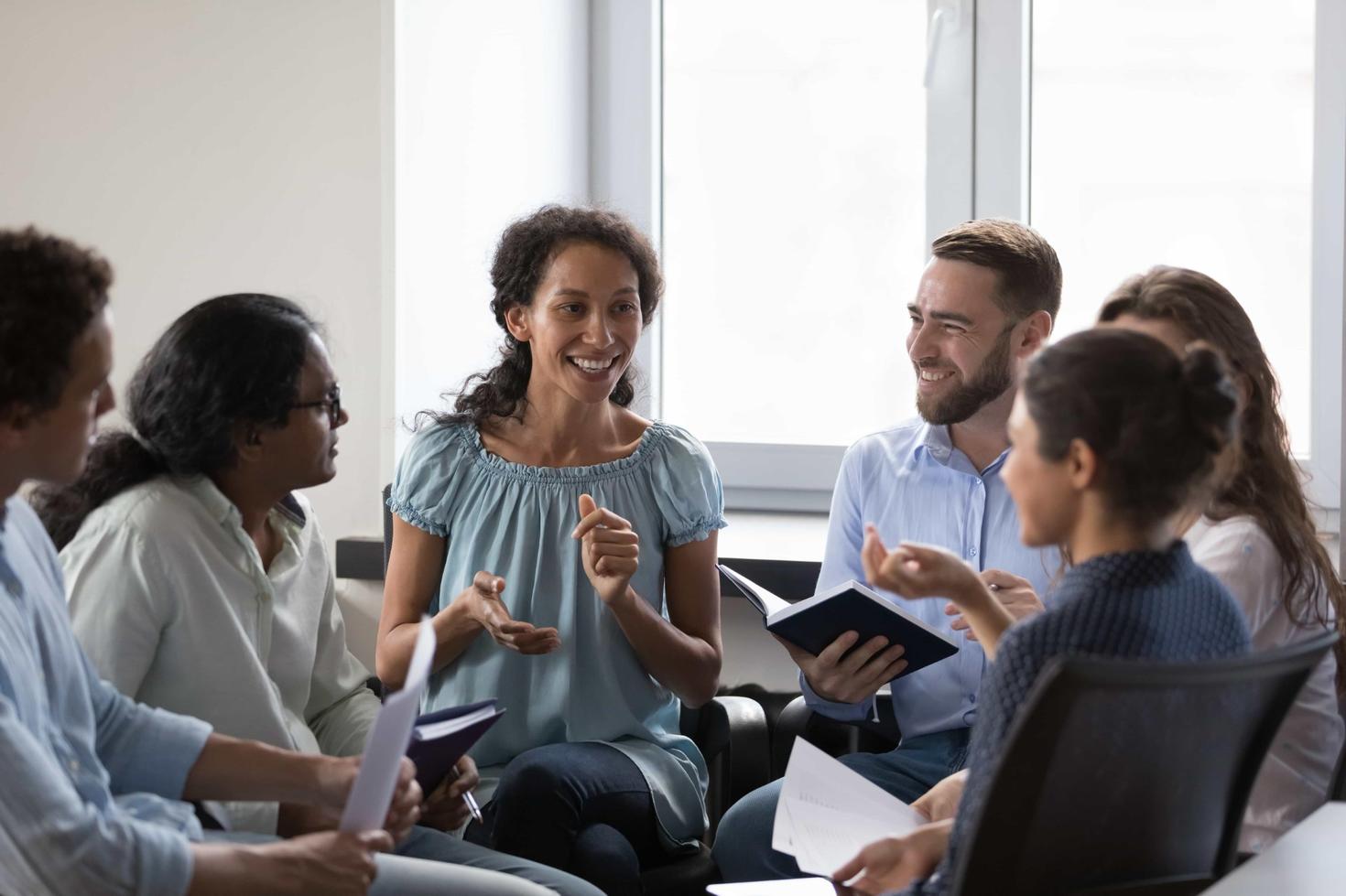 Group of people talking