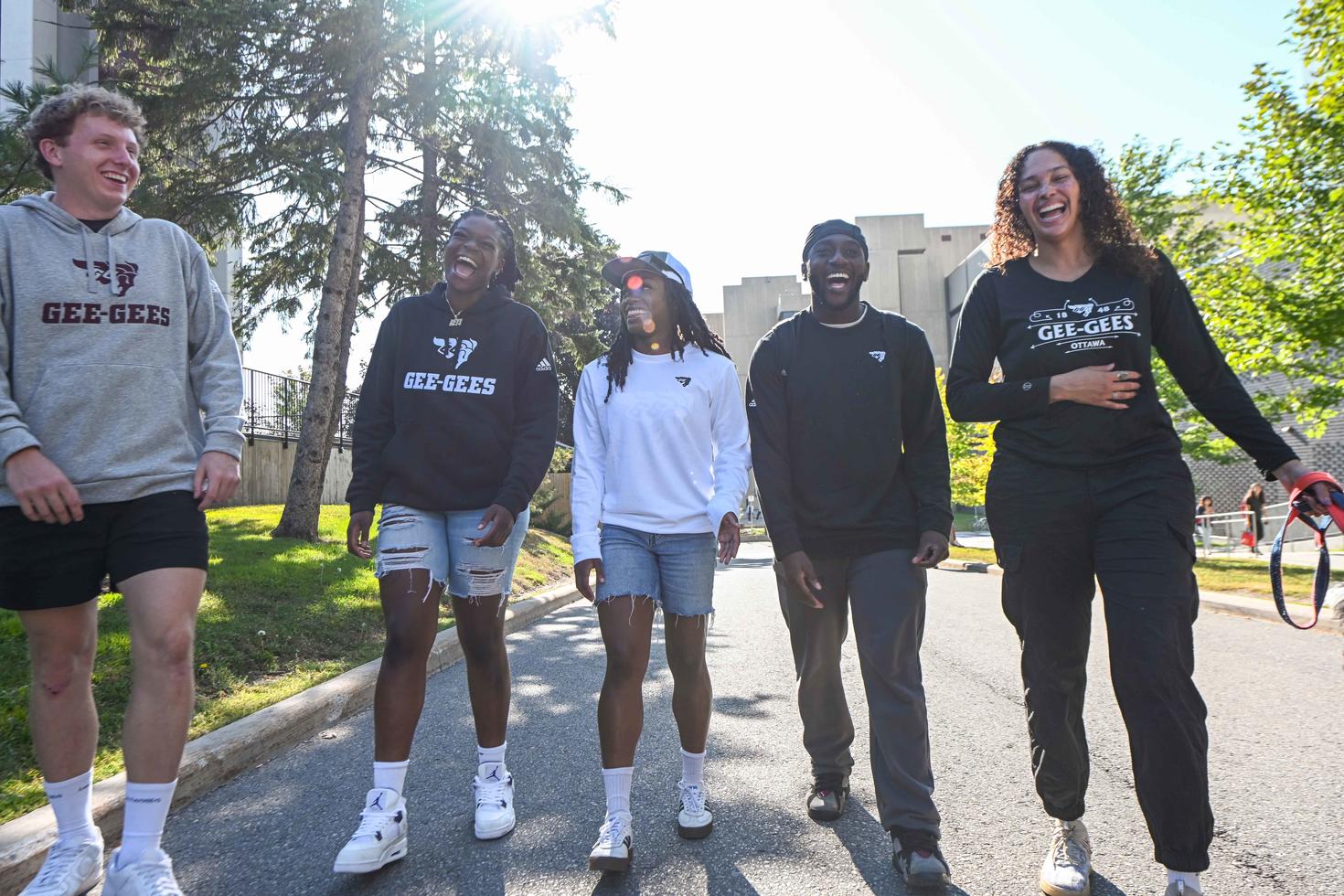 students wearing gee-gees clothes