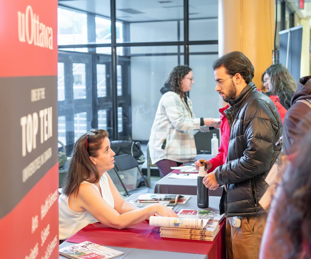 Student at info booth