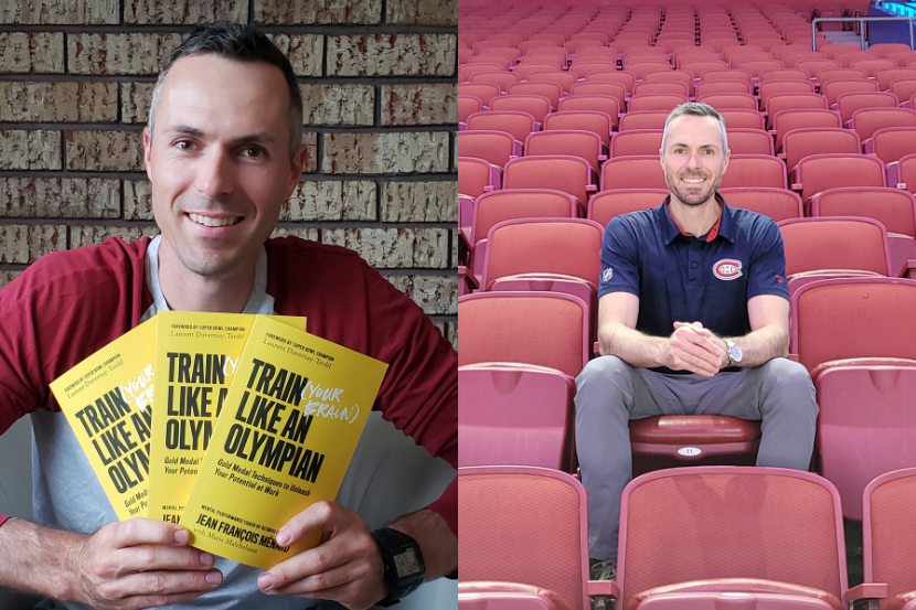 Jean-François et son livre paru en 2021, How to Train Your Brain like an Olympian. 