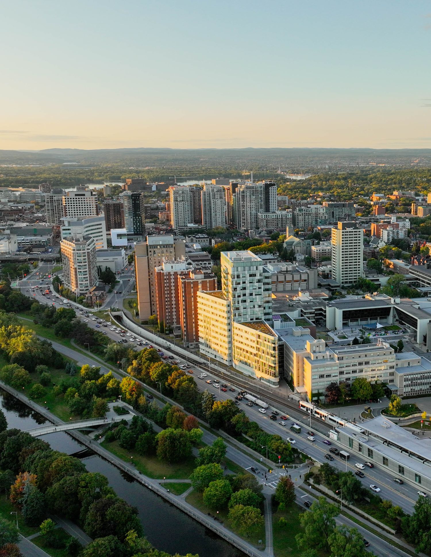 Vue aérienne du campus de l'Université d'Ottawa