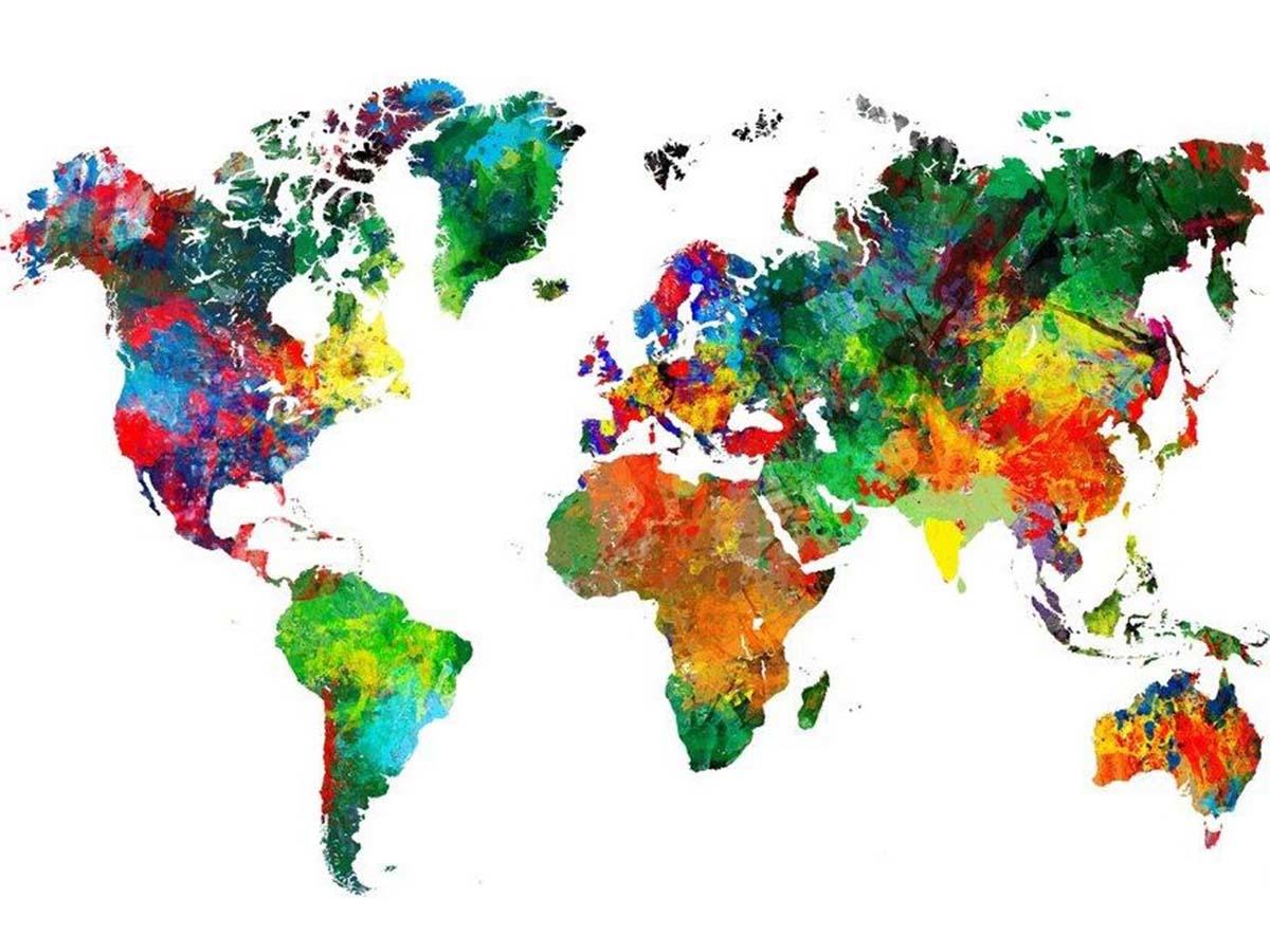 carte du monde colorée