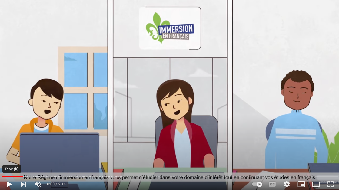 Illustration of 3 French immersion students.