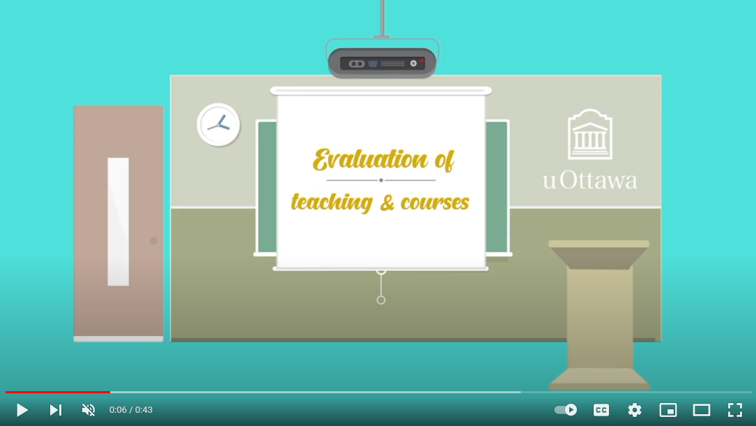 Capture d'écran de la vidéo "évaluation de l'enseignement et des cours".