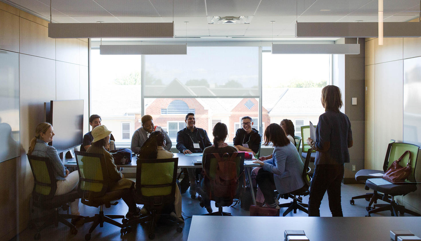 étudiants à un atelier
