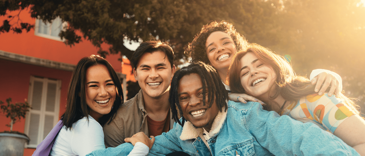 Group of friends laughing