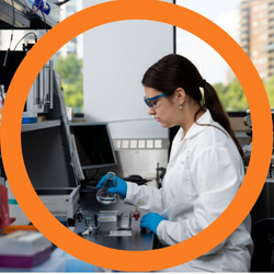 Student working in a lab