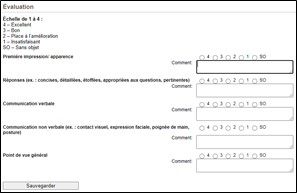 Image du Navigateur COOP - Onglet évaluation