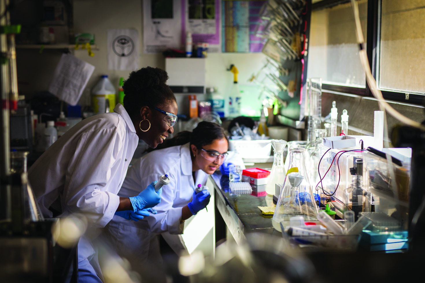 Étudiantes en science dans un laboratoire