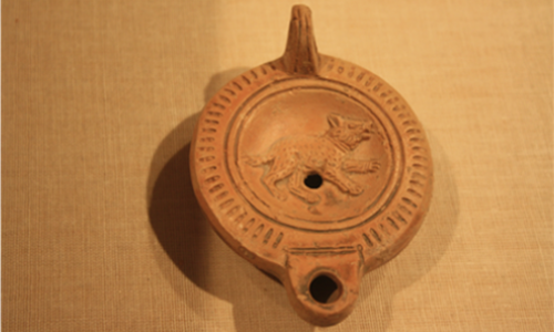 terracotta oil lamp