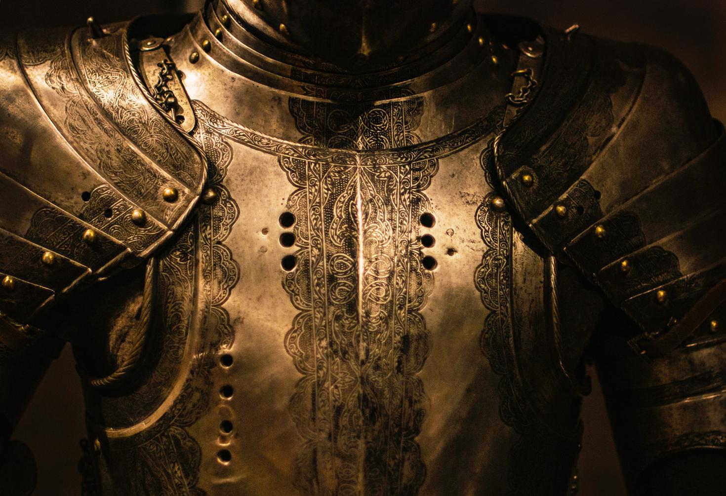vue rapprochée d'une armure