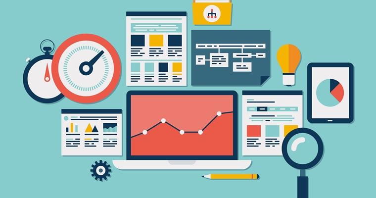 Illustration d'un ordinateur portable avec des outils