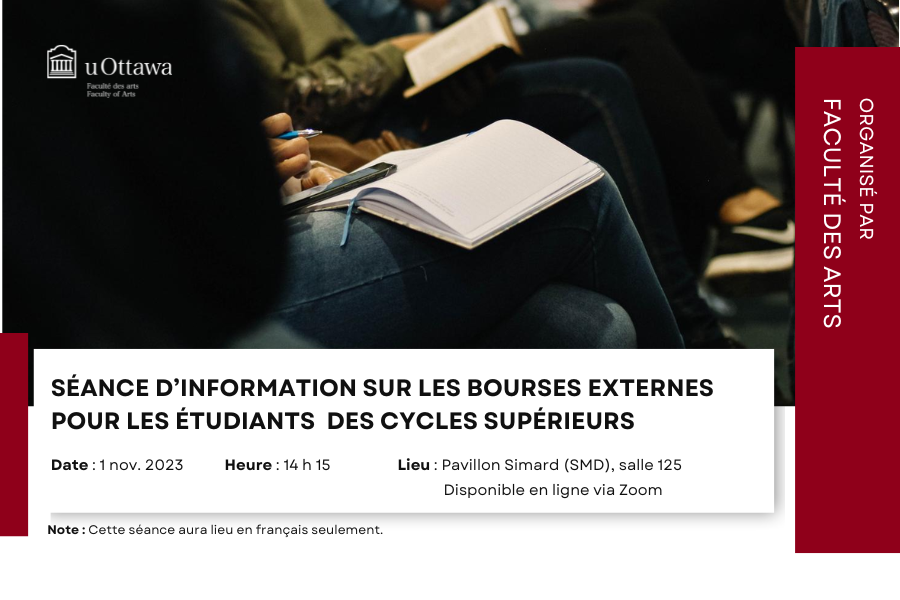 Séance d'information sur les bourses externes pour les étudiants des cycles supérieurs
