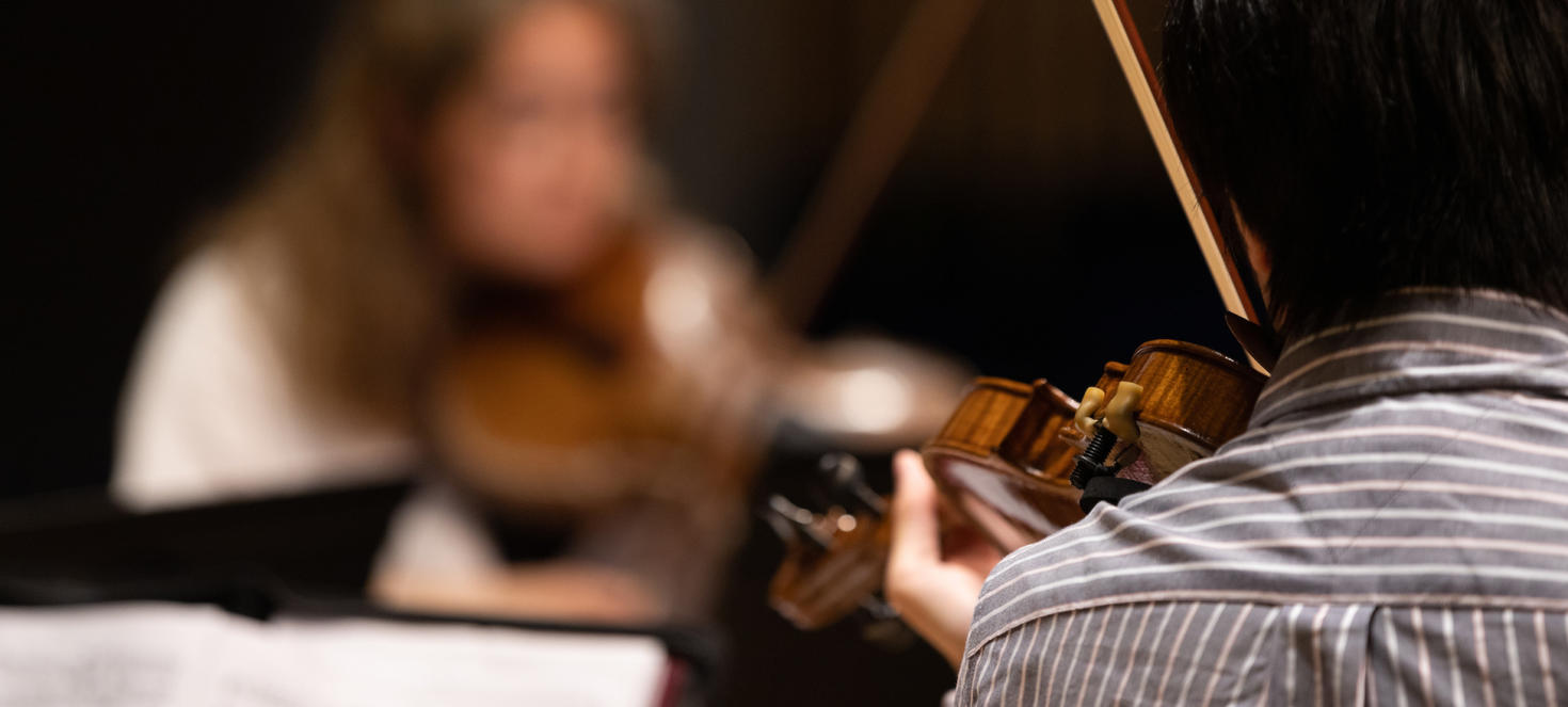 Student playing the violin