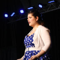 A student singing