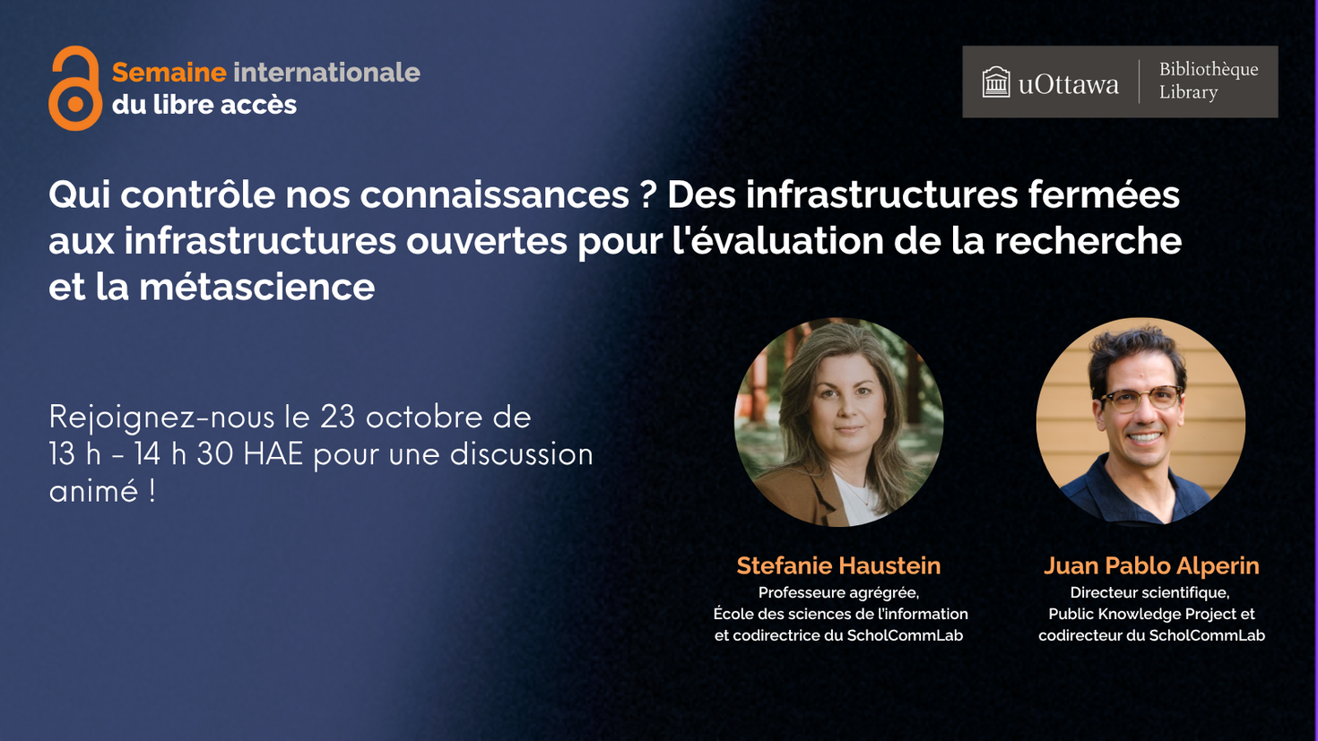 Photos des intervenants avec le de la semaine du libre accès