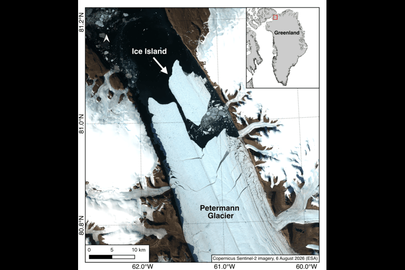 Photo : Imagerie satellite du vêlage – Adam Garbo.