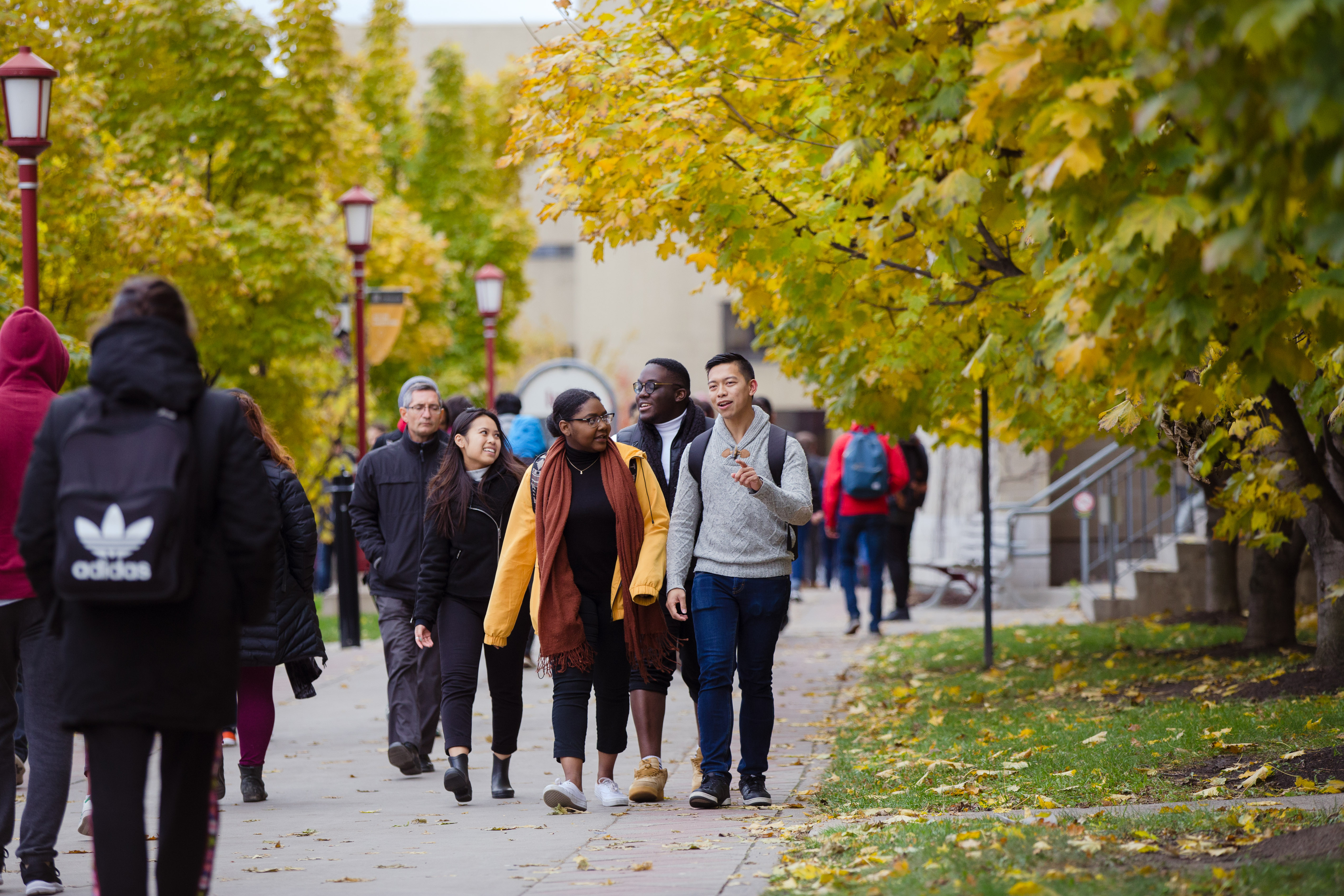 students walking