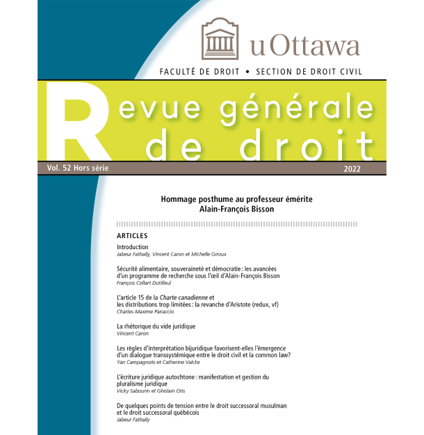 Revue general de droit Vol 52
