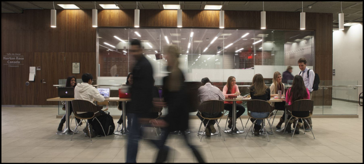 students at table