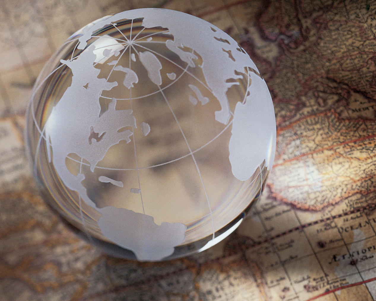 globe terrestre en verre