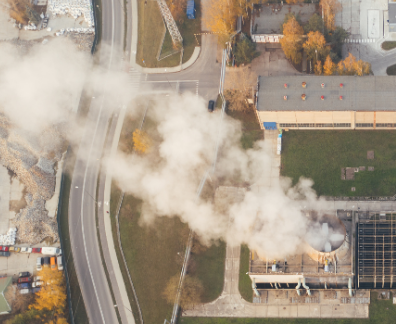smoke over a city