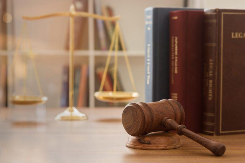 Scales of justice and gavel