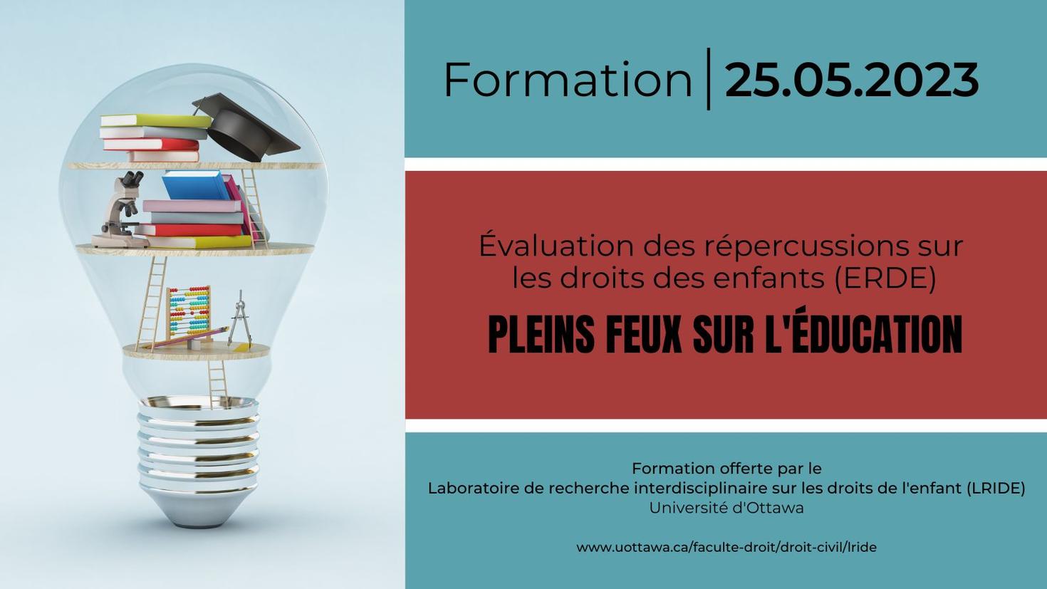 Formation - ERDE : Pleins feux sur l'éducation