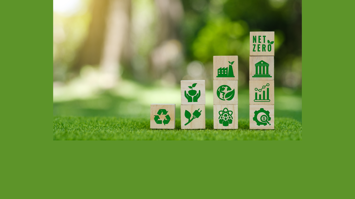 graphique décoratif vert avec symboles sur l'environement