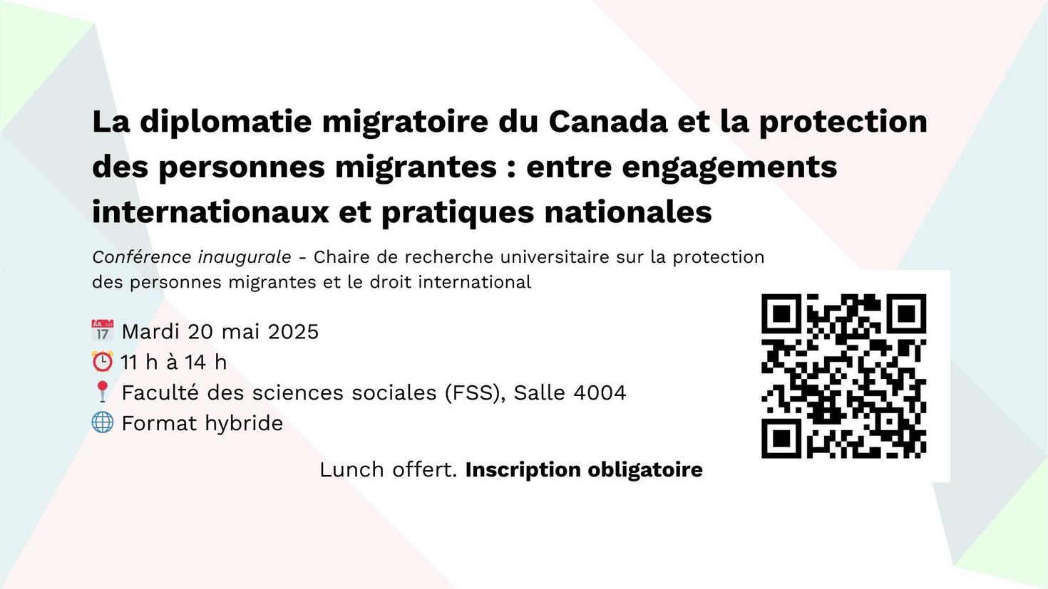 Inaugural Conference of the University Research Chair on Migrant Protection and International Law