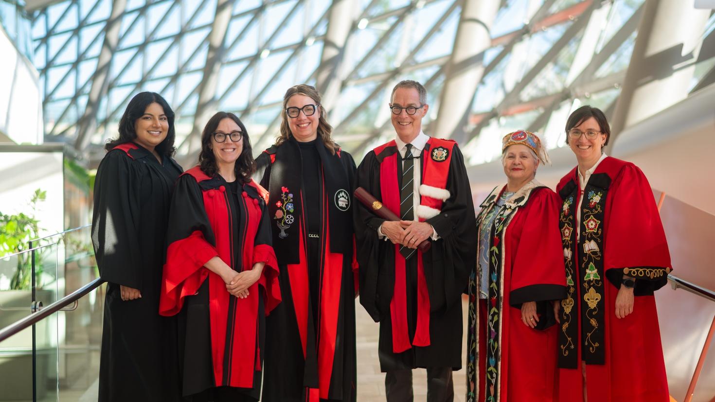 De gauche à droite: Karishma Litt, Sophie Thériault, Kristen Boon, Nicholas Kasirer, Claudette Commanda, Marie-Ève Sylvestre