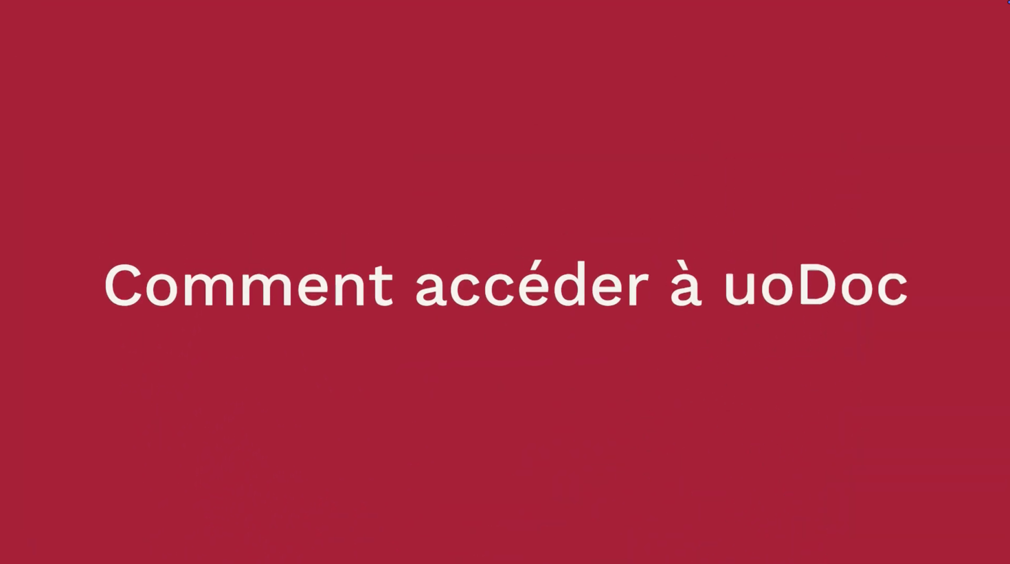 écran de garde pour video sur uoDoc