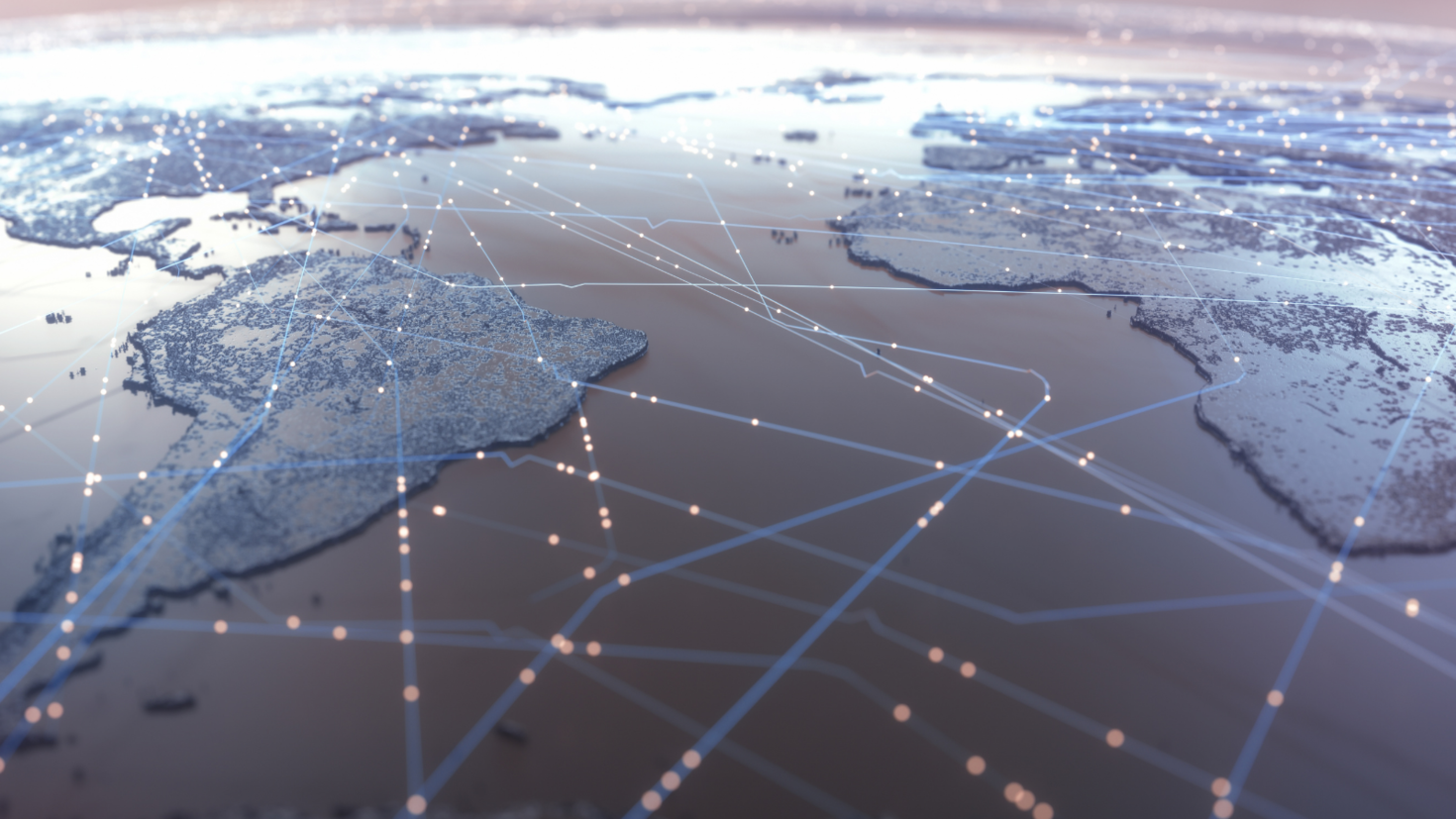points conectés au globe